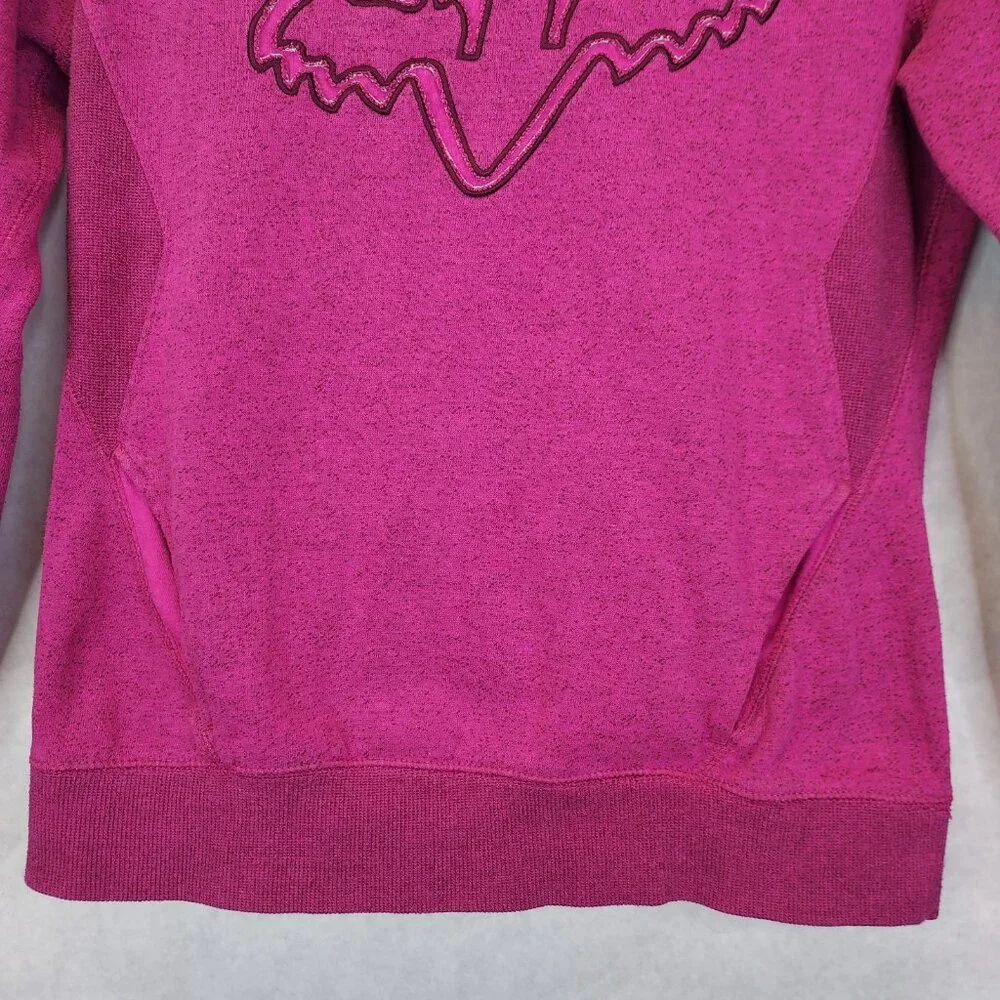 Fox Racing Sweatshirt Women M Motocross Logo Hot Pink Fleece Front Pocket Sporty - Picture 4 of 13